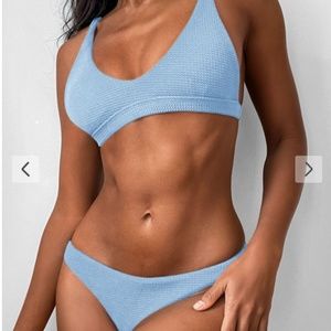 Light Blue High Leg Bikini Set